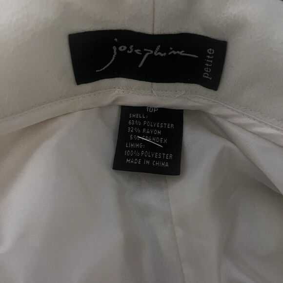 Josephine Chaus Wm's Lined Dress Pants Cream Size 10P Soft Classic Corpcore Work - Picture 4 of 4